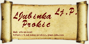LJubinka Prokić vizit kartica